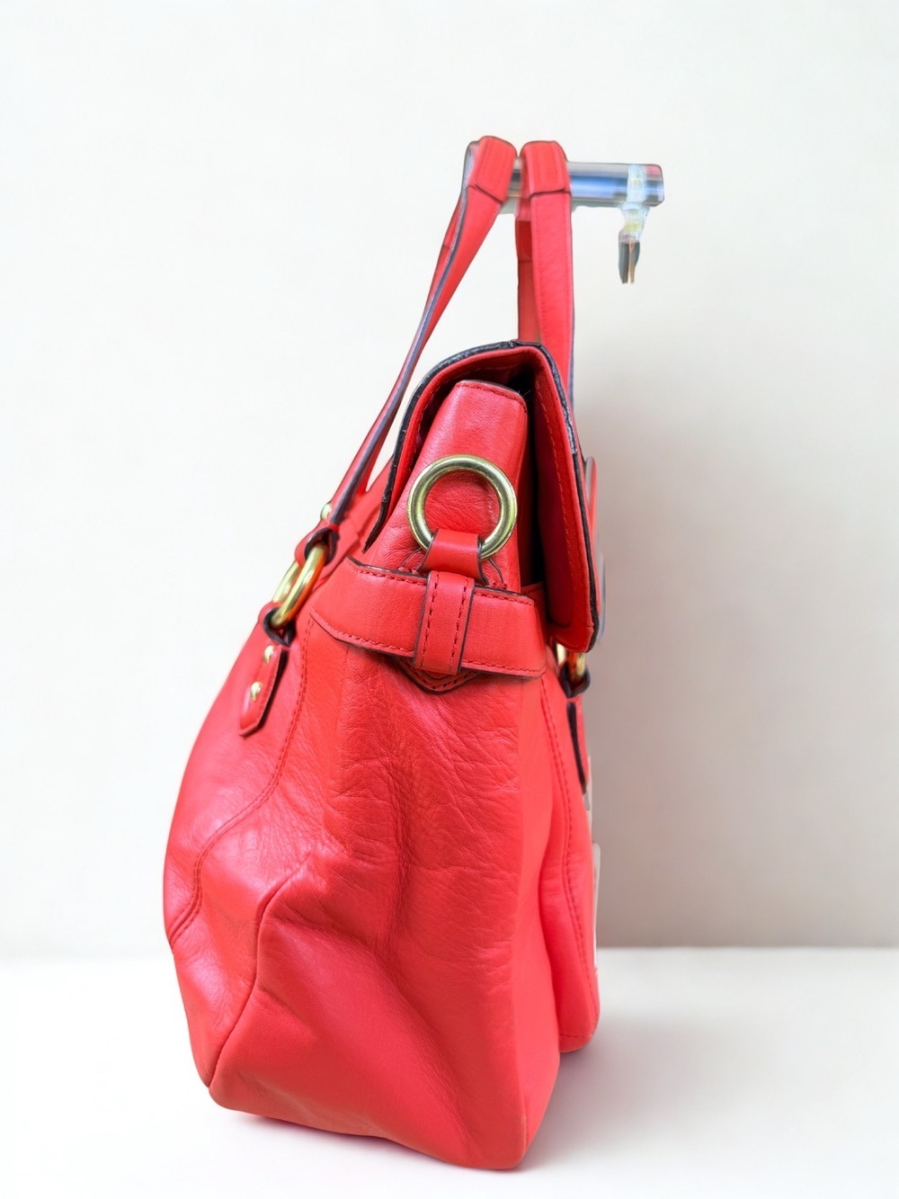 ✨ Coach Campbell Eva Flap Satchel | Smooth Leather Crossbody F26127 Coral - Picture 9 of 12